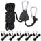 6 Stück 4M Reflektierend Abspannseile Seil mit Seilspanner, 4mm Durchmesser Einstellbare Seil Ratsche Rope Seilratsche mit Haken, Paracordseil Abspannleine für Zelt Zeltplane Camping (Schwarz)