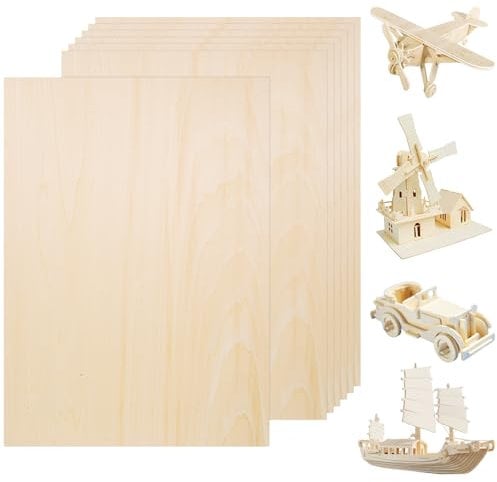 7 Plaques de A3 Contreplaqué 3mm, 42x30cm Panneau Bois Plaque Bois Tilleul Planche en Bois Bricolage pour Peinture, Pyrogravure, Découpe Laser