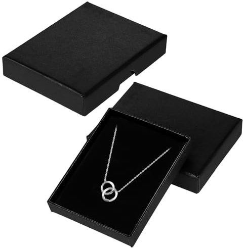 Telooco 2 Stück Schmuckkästchen Klein Geschenkbox mit Deckel Kleine Schmuckschachtel 7×9×1,6 cm Ohrringe Armband Schmuck Geschenkbox Quadrat Schmuckschatulle für Hochzeit Geburtstag (Schwarz)