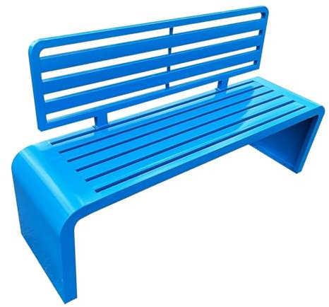 Terrassenbank Metall,Wetterfester Parkbank，Eisenbank Ruhebank Für 2Sitzer, Mit Rücken,sitzbank Garten Ultra Stabile，Outdoor Bank，Gartenmöbel Bänke Für Terrase, Balkon, Garten,blau(L120 cm x W40 cm x H