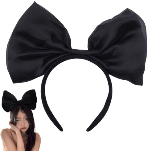 Serre-tête avec nœud noir pour femmes et filles – Accessoire de cheveux pour Noël et anniversaire