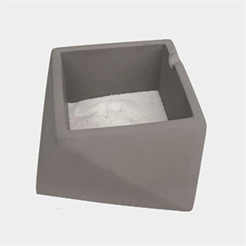 WANGHAI-666 Ashtray Cement Ashtray Simple Atmospheric Anti-fly Ash Ashtray Bedroom, Living Room, Coffee Table, Tabletop Decoration Hotel Coffee Shop, Cigarette Ashtray Portable Ashtray(Gris)