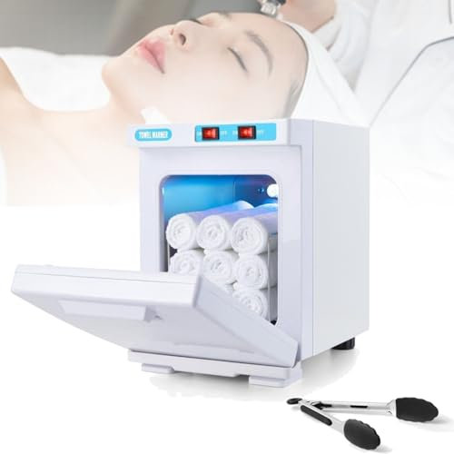 RSPPPJQ Scaldasalviette Elettrico, Riscaldamento a 360°, capacità 5 L, 8-12 Asciugamani, 158-176 °F, Piccolo scaldasalviette Professionale, Adatto for Spa, Salone, Palestra, Hotel(White)