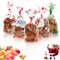 120 Stück Plätzchentüten, Kekstüten Weihnachten, Cellophantüten mit Twist, Nikolaus Tüten, Weihnachtstüten zum Befüllen, Süßigkeiten, Kekse