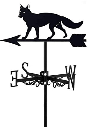RKYRRKI Wetterfahne mit Hundemotiv, dekoratives Windrad aus Metall zur Dachmontage, Windmesswerkzeug für den Außenbereich für Hof, Garten, Bauernhaus, A