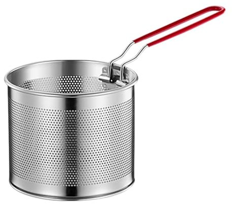 Sharplace Cesta de freír en Acero Inoxidable, Red para cocinar Papas Fritas con asa, 14cm, Individual