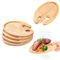 MGYHWJA 4 Pcs Wine Appetizer Plates, Wood Appetizer Plates with Wine Glass Holder, Mini Charcuterie Boards for Party, Cheese Board with Wine for Holder, Picnic, Birthday, Family Gatherings (4)
