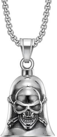 Dreuhuing Motorradklingel, Schutzglocke - Vielseitige Gremlin-Glocke mit Totenkopf-Design - Hip-Hop-Motorradglocken für Biker, Motorrad-Schutzglocken für Taschen, Fahrräder