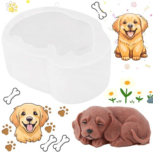 Silikon Form Tiere 3D,Silikonform Hund,Hund Kerze Silikonform,für Seife,Kerze,Fondant Kuchen Dekoration Form (1#)