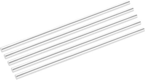 QUARKZMAN 5 Stück 7 * 200mm Aluminium Rundstab Durchmesser Runde Aluminiumstangen Aluminiumlegierungsstange, 6061 Edelstahl Massiv Drehbank Stange Lager für Industrie DIY Handwerk, Silber