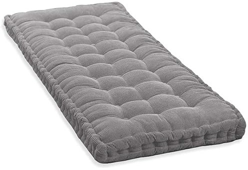 10 cm dicke Polsterung für 2/3-Sitzer, Baumwolle, 100 cm / 120 cm, für Sofa, Boden, Sitzkissen, Matte für Garten, Terrasse, Swing, Grau, 120 x 30 cm