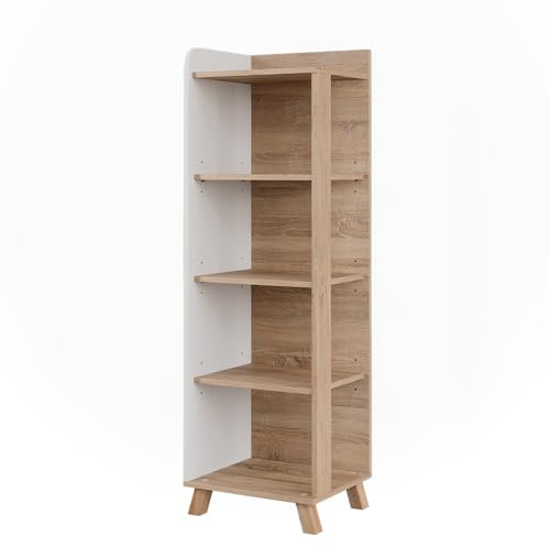 Vicco Badregal Karen, Sonoma/Weiß, 40 x 128 cm mit 4 Fächern
