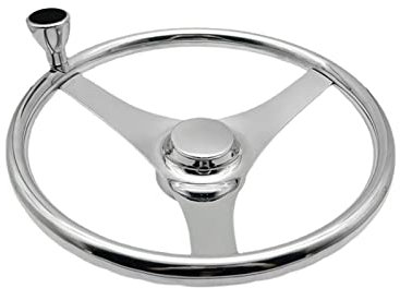 VCHICS 316 Edelstahl Yachtlenkrad FRP Fischerboot Schnellboot Ruder Schiff Hardware Zubehör Hydraulisches Lenkgetriebe Für Boote, Yachten und Docks(15.5 inch)