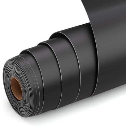 UIOK Vinilo Adhesivo Negro, Vinil Permanente 30,5 x 914,4 cm Mate Negro Vinilo para Cricut, Vinile Adhesivo Permanente para Cerámica, Vidrio, Taza