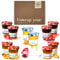 Jam Gift Set & Marmalade Hamper - Includes 10x Mini Jars of Strawberry, Raspberry, Apricot, Orange Marmalade, Honey & a Teaspoon. Elderly Gifts & Jam Selection Gift Set