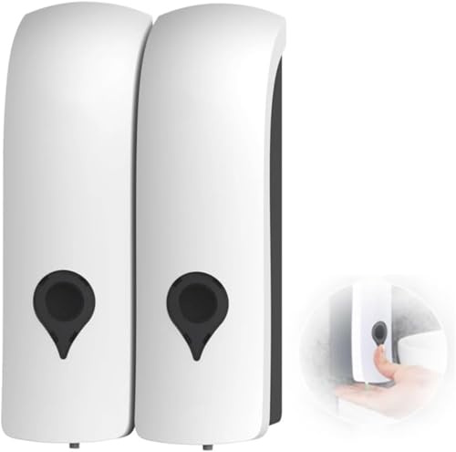 300ml Manual Soap Dispenser Wall Mounted – 2Pack Refillable Wall Mounted Hand Wash & Sanitiser Dispenser for Bathroom & Hotel – Durable ABS Liquid Soap Pump Bathroom Shower Gel Liquid Shampoo Holder