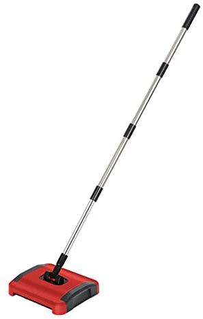 MHADBKH Spazzatrice per tappeti Domestica Spazzatrice Manuale Pavimento Scopa Pavimento Built-in Grande Capacità Cestino Scopa