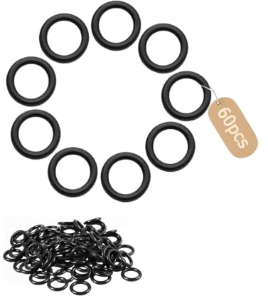 PDKKFF Gummi O Ringe Dichtungsringe 11 x 8 x 1.5mm, 60 Stück, Schwarz