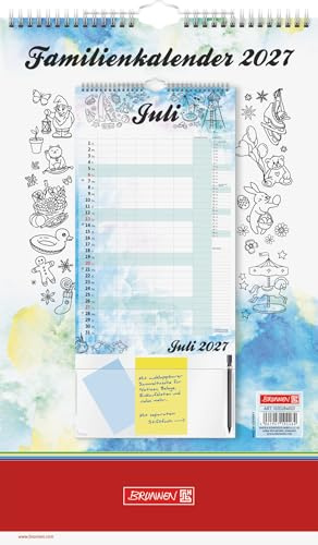 BRUNNEN Familienkalender 2027 „Aquarell“ | 250×415 mm