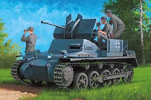 Hobby Boss 80147 Modellbausatz German Flakpanzer IA w/Ammo.Trailer