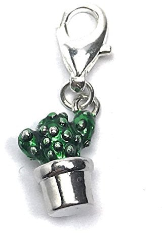 Libby's Market Place Cactus Clip On Charm with Organza Gift Bag