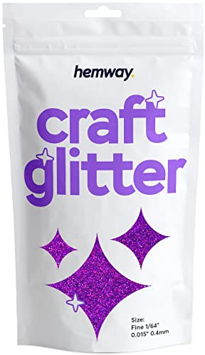 Hemway Craft Glitter - Purple Holographic | Fine Metallic Sequin Flakes for Resin & Epoxy Crafts | Supplies for Tumblers, Cards, Jewellery, Candle, Hair, Face, Body & Nail Art | 100 g
