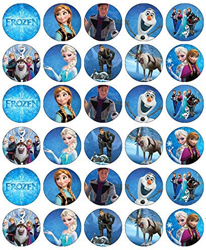 30 Frozen Cupcake Toppers Edible Wafer Paper Fairy Cake Toppers Birthday Cakes