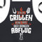 YORA Grillschürze für Männer lustig - Vatertagsgeschenk - Bin am Grillen - Kochschürze Inkl. personalisierbarer Urkunde - lustige Geschenke zum Vatertag (Bin am Grillen) (Rot)