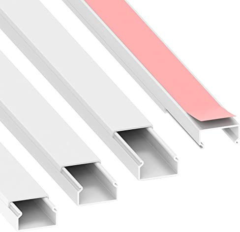 Habengut Kabelkanal (selbstklebend) 22x12 mm aus PVC, Farbe: Weiß , Länge 4 m (4 Stück á 1 Meter)