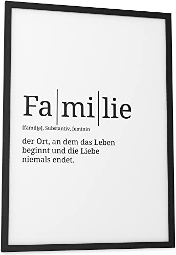 Papierschmiede® Definition: Familie, 30x40 cm, Poster für Wohnzimmer, Schlafzimmer, Küche, Esszimmer, Wandbild Geschenk Wanddeko - ohne Rahmen