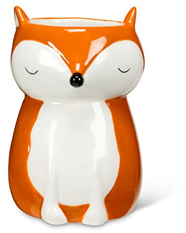 Abbott Collection 27-MINIKIN-472 Pflanzgefäß, sitzender Fuchs, 10,2 cm, Orange