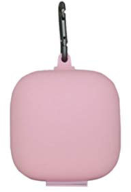 UKCOCO Compatible Powerbeats Pro Case Cover Silicone Full Protective Shockproof Case Wireless Headset Protective Case Cover with Carabiner - Pink