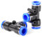 TAILONZ PNEUMATIC Racores de plástico para conexión directa en T de 10 mm de diámetro exterior 3 vías para conexión de tubos con cierre a presión PE-10 (paquete de 10)