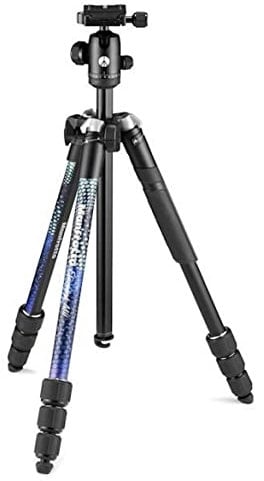 Manfrotto Element MII Camera Tripod, Travel Tripod in Aluminium with Ball Head and Carrying Bag, for Compact Cameras, CSC, DSLR, Photography Accessories for Content Creation and Vlogging, Blue