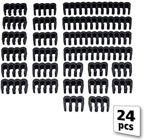 Akasa Kabelkamm Set Kabel Management, 24 Kämme Kit, 24 pin x 4 Stück, 8 pin x 12 Stück, 6 pin x 8 Stück, 3 mm, schwarz, für PC und modulare PSU, AK-MX293