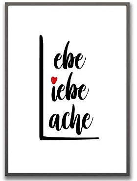 Ritter Mediendesign Lebe Liebe Lache Premium Wandbild Kunstdruck Din A4 Druck Poster Fine Art Deko