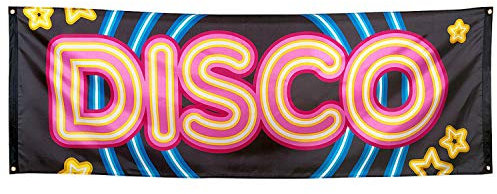 NET TOYS Trendiger 80er Jahre Party Banner 74 x 220 cm - Außergewöhnliche Party-Dekoration Disco Fever Dekobanner - Bestens geeignet für Mottoparty & Geburtstagsfeier