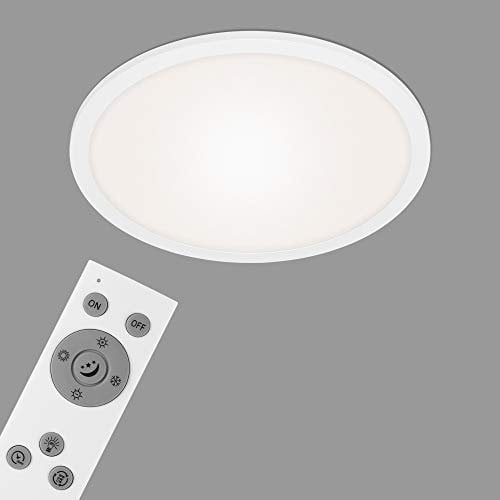 Briloner Leuchten - LED Panel, Deckenleuchte dimmbar, inkl. Fernbedienung, Farbtemperatursteuerung, Nachtlicht, 24 Watt, 2.200 Lumen, Weiß, Ø40cm, 7168-016