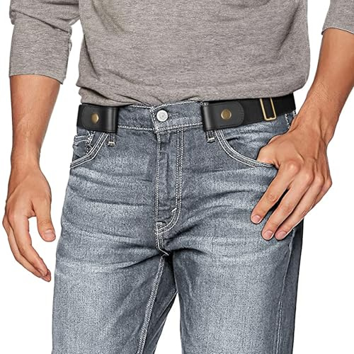 Ceinture sans boucle pour homme - Ceinture élastique invisible extensible et réglable - Sans boucle - Largeur 3,51 cm - Pour pantalon en jean