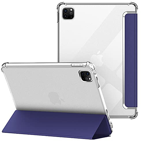 VAGHVEO Funda para iPad Pro 11 2022/2021/2020/2018 (iPad Pro 11 4ª/ 3ª/ 2ªy 1ª Gen) Carcasa Delgada Flexible Protectora Cubierta TPU Suave Cover, Trasera Transparente a Prueba de Golpes, Azul Oscuro