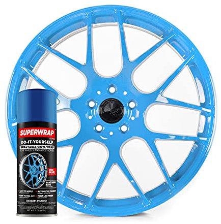 ITC International Tool Company Superwrap Vinyl Spray Paint Wrap For Alloys Badges Calipers And Mirrors 325ml (Santorini Blue)