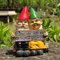 Abbcoert Gartenzwerge, Gartendekoration, Grow Old with Me, skurriler Herr und Mrs, Zwerg, Hobbit, Paar, sitzend auf Garten, Holzscheit, für Innen- und Außenbereich, Gartenstatuen, für Terrasse,