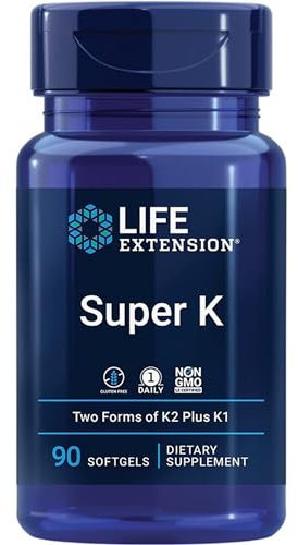 Life Extension, Super K, Vitamin K-Complex with MK-7, Depot, High Dose, 90 Softgels, Laboratory Tested, Gluten-Free, SOYA-Free, Non-GMO, 2.600mcg Vitamin K