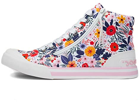 Rocket Dog Jazzin Hi Malden Womens Floral Canvas - Size 8 UK - Multicolour