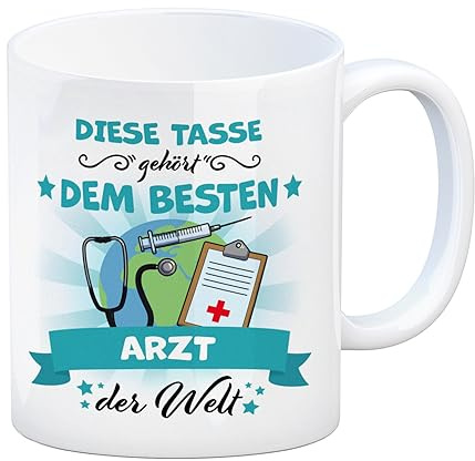 Bester Arzt der Welt Kaffeebecher diese Tasse als tolle Geschenkidee für Kollegen oder Freunde die ihren Beruf über alles lieben