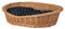 e-wicker24 Hundekorb aus Weide in Naturfarbe Tierkorb aus Korbgeflecht Katzenkorb Tierbett mit Kissen Hundebett Katzenbett (65x46 H20, Schwarz)