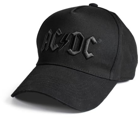 SAFETY JOGGER Kappe für Herren und Frauen, Baumwolle Baseballkappe mit AC/DC Logo, Unisex Cap, Schwarz
