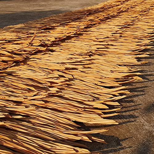 RUMENT Paneles de Paja Teja de Paja Artificial PE Plástico 50x300cm Rollo de Paja de Palma Retardante de Llama Paneles de Techo Paja para Tiki Bar Jardín Patio Gazebos Decoraci(Color:Marrón)