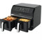 JUST PERFECTO Double Friteuse Sans Huile XXL 8L 1700 W 2 personnes friteuse air chaud | friteuse electrique fryer 2 compartiments | Compatible lave-vaisselle | Livre de recettes inclus | air fryer
