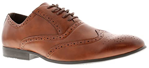 Business Class Olly Brogue Brown tan Men's lace-ups Formal Dress Shoes for Men Tan 11 UK
